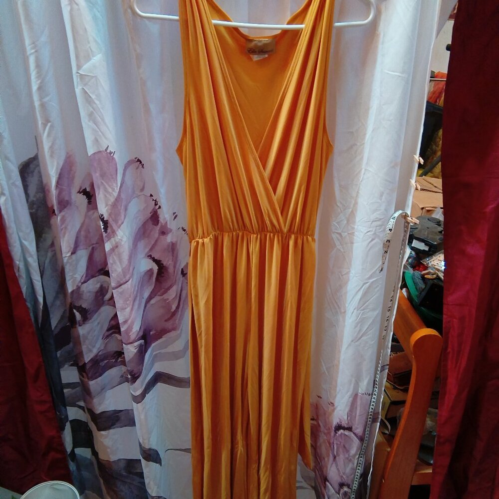 Ella Samani Yellow jumpsuit v neck size XL stretchy